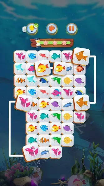 Mahjong Connect Fish World (Мацзян Коннект Рыбный Мир)  [МОД Mega Pack] Screenshot 1