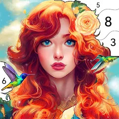 Взлом Girls Paint by Number Coloring (Девочки раскрашивают по номерам)  [МОД Много монет] - стабильная версия apk на Андроид