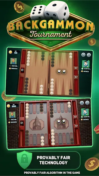 Backgammon Tournament  [МОД Бесконечные деньги] Screenshot 1