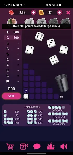 Farkle Pro - 10000 dice game  [МОД Unlocked] Screenshot 2