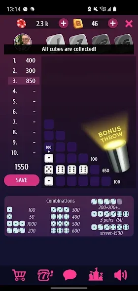 Farkle Pro - 10000 dice game  [МОД Unlocked] Screenshot 3