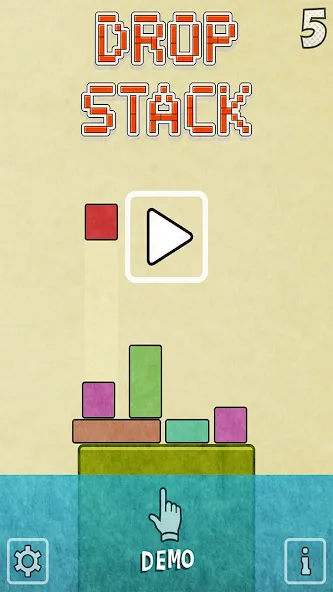 Drop Stack Block Stacking Game (Дроп Стэк блочная игра с укладкой блоков)  [МОД Бесконечные монеты] Screenshot 1