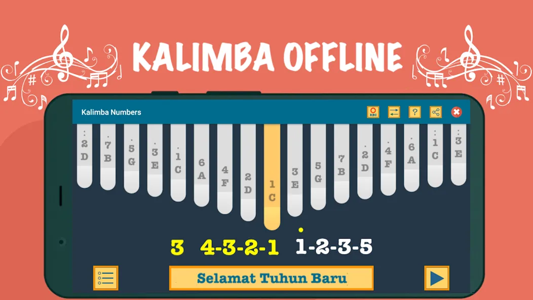 Kalimba App With Songs Numbers (Калимба приложение с песнями и цифрами)  [МОД Много денег] Screenshot 3