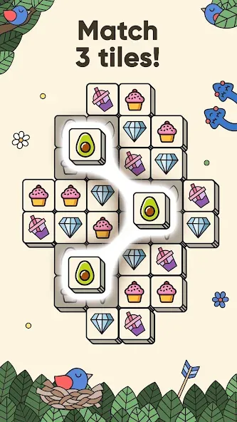 3 Tiles - Tile Matching Games (Тайлс)  [МОД Много монет] Screenshot 1