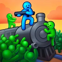 Взломанная Train Defense: Zombie Game (Трейн Дефенс)  [МОД Много монет] - стабильная версия apk на Андроид